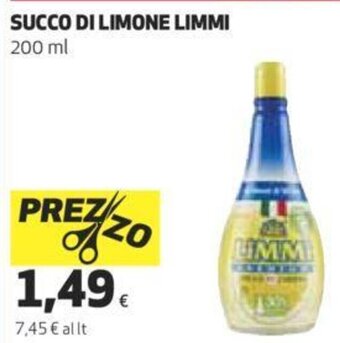 Ipercoop Succo Di Limone Limmi 200 ml offerta