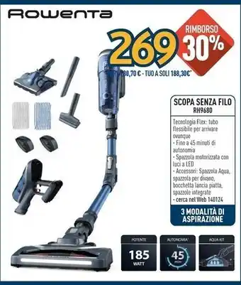 Sinergy Rowenta scopa senza filo rh9680 offerta