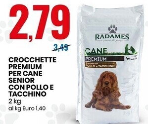 Eurospin Radames crocchette premium per cane senior con pollo e tacchino offerta