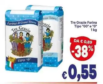 A&O Tre Grazie Farina Tipo "00 e "0" 1kg offerta