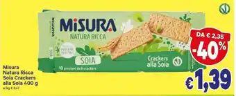 Misura Natura Ricca Soia Crackers alla Soia 400g
