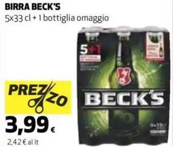 Ipercoop Beck's Birra 5 x 33 ml offerta