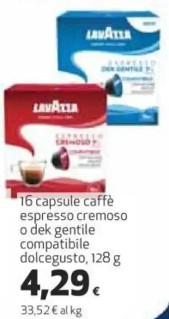 Ipercoop Lavazza 16 capsule caffè espresso cremoso offerta