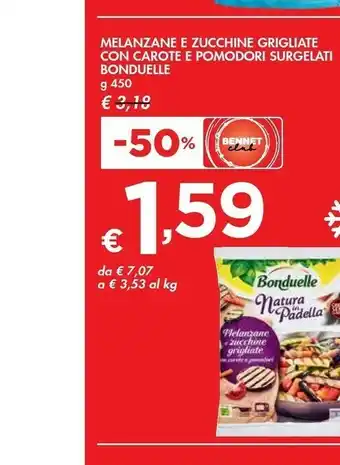 Bennet Bonduelle Natura In Padella Melanzane E Zucchine Grigliate Con Carote E Pomodori 450 G(ml) offerta
