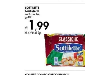Bennet Mondelez Sottilette Le Originali Classiche 400 G(ml) offerta