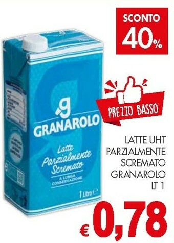 Crai Granarolo Latte UHT Parzialmente Scremato A Lunga Conservazione 1000 G(ml) offerta