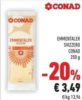 Conad Conad - Emmentaler Svizzero 250 G(ml) offerta