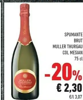 Conad Col Meisan Spumante Brut Muller Thurgau offerta