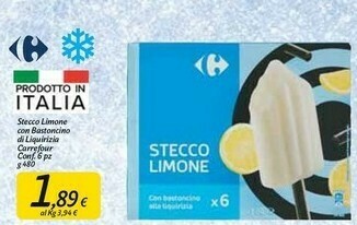 Carrefour Market Carrefour - Stecco Limone Con Bastoncino Di Liquirizia 480 G(ml) offerta