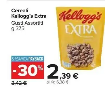 Carrefour Market Kelloggs Kellogg's - Kellogg's Extra Nocciole Caramellate 375 G(ml) offerta