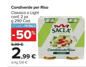 Carrefour Market Saclà CondiverdeRiso Per Insalate Di Riso 290 G(ml) offerta