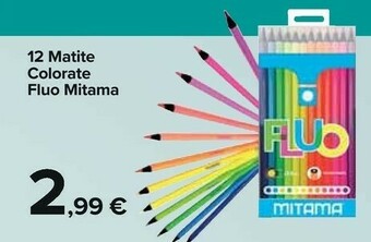 Carrefour Market Mitama Fluo 12 Matite Colorate offerta