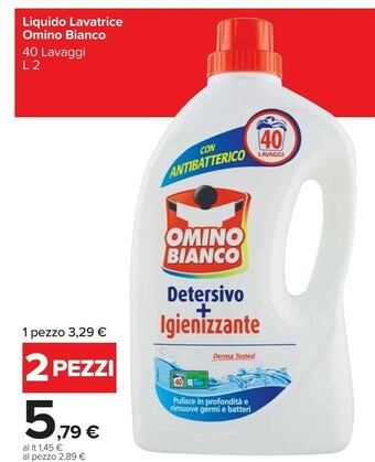 Carrefour Market Omino Bianco Liquido Lavatrice 40 Lavaggi offerta