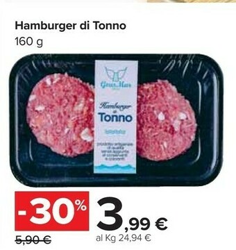 Carrefour Market Hamburger Di Tonno offerta