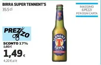 Tennent's birra Super 355 cl