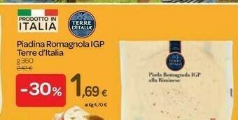 Carrefour Terre d'Italia Piada Romagnola Alla Riminese 360 G(ml) offerta