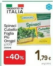 Carrefour Orogel Spinaci Cubello Foglia Più offerta