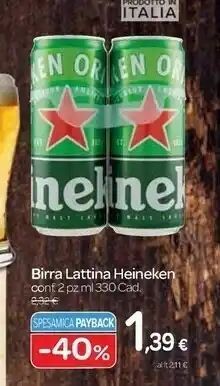 Carrefour Heineken Birra Lattina offerta
