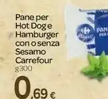 Carrefour Carrefour Pane Per Hot Dog O Hamburger Con O Senza Sesamo offerta