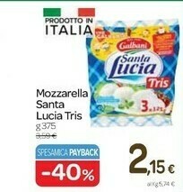 Carrefour Galbani Santa Lucia Tris Mozzarella 375 G(ml) offerta