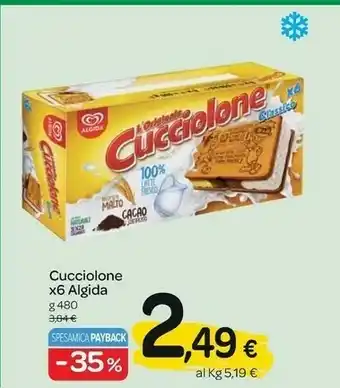 Carrefour Algida L'Originale Cucciolone Classico 480 G(ml) offerta