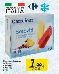 Carrefour Sorbetto Alla Frutta Su Stecco offerta