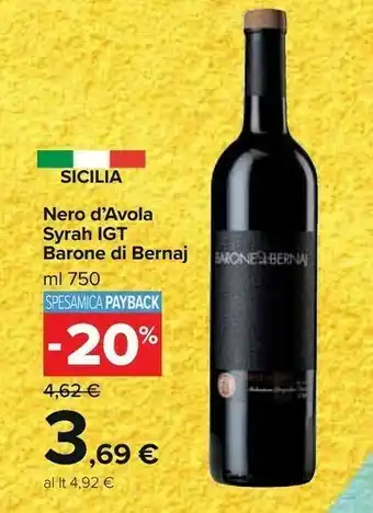 Barone di bernaj Nero D'avola Syrah Igt