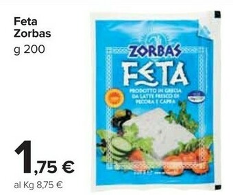 Carrefour Zorbas Feta 200 G(ml) offerta