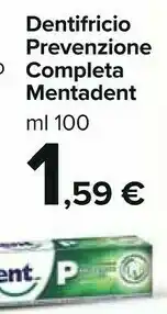 Carrefour Mentadent P Dentifricio Desensibilizzante 100 G 100 Ml offerta