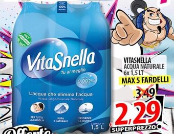 Il Genio Supermercato Vitasnella Acqua Naturale 6x 1,5 lt offerta