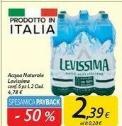 Carrefour Levissima Acqua Minerale Naturale offerta