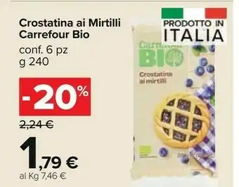 Carrefour Carrefour Crastatina Ai Mirtilli 240g offerta