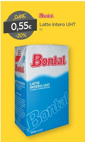 DPiù Bontal Latte Intero A Lunga Conservazione 1000 G(ml) offerta