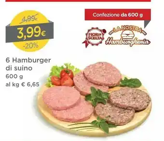 DPiù 6 Hamburger Di Suino offerta