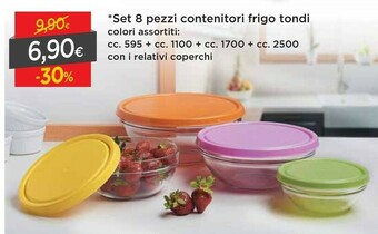 DPiù Set 8 Pezzi Contenitori Frigo Tondi offerta
