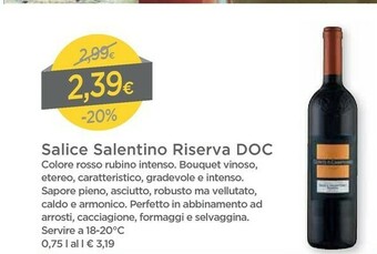 DPiù Salice Salentino Riserva Doc offerta