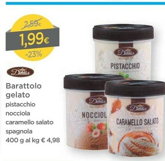 DPiù Barattolo Gelato Pistacchio Nocciola Caramello Salato Spagnola offerta