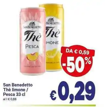 A&O San Benedetto Thè limone/Pesca 33cl offerta