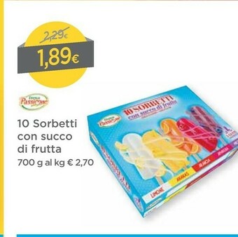 DPiù 10 Sorbetti Con Succo Di Frutta offerta