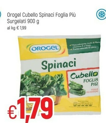 Famila Orogel Spinaci Cubello Foglia Più I Vegetali offerta