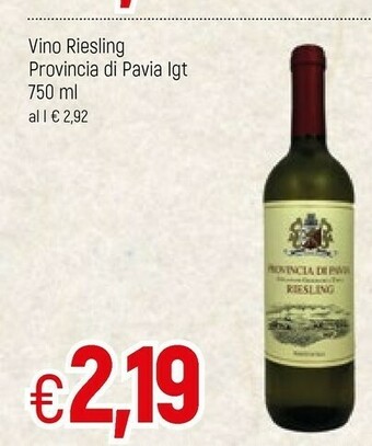 Vino Riesling Provincia Di Pavia IGT