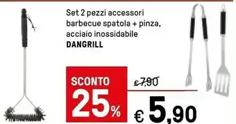 Iper La Grande Dangrill Set 2 Pezzi Accessori Barbecue Spatola offerta
