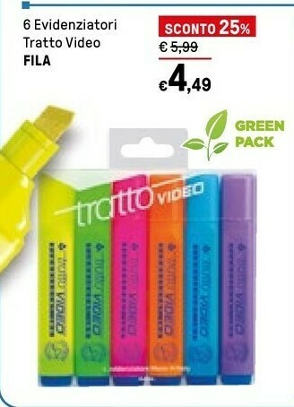 Tratto Fila 6 Evidenziatori Video