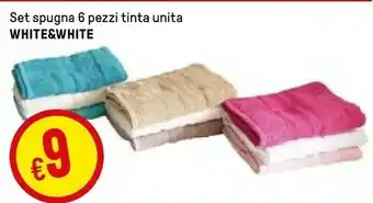 Iper La Grande White&white Set Spugna 6 Pezzi Tinta Unita offerta