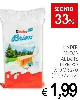 Crai Ferrero Kinder Brioss Al Latte offerta