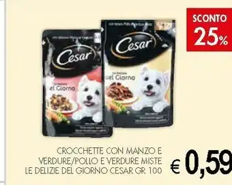 Crai Corcchette Con Manzo E Verdure / Pollo E Verdure Miste Le Delizie Dei Giorno Cesar offerta