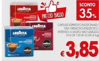 Crai Lavazza Capsule Espresso Passionale / Dek Cremoso / Delizioso / Intenso A Modo offerta