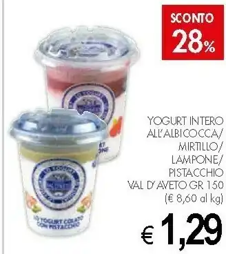 Crai Caseificio val d'aveto Lo Yogurt Colato Con Mirtillo Nero 150 G(ml) offerta