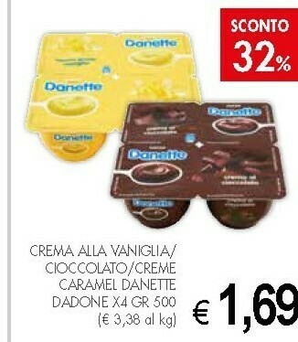 Crai Danone Danette Crema Alla Vaniglia 500 G(ml) offerta