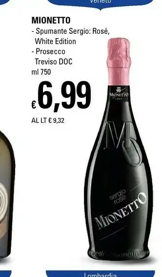Basko Mionetto Spumante Sergio Rose offerta